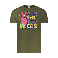 Vintage Olive chillin' with my peeps Vintage Tee - Artiststas