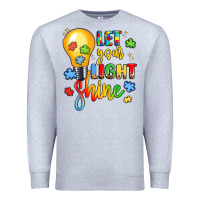 Heather Grey let your light shine Premium Sweatshirt - LillyAllenDesigns