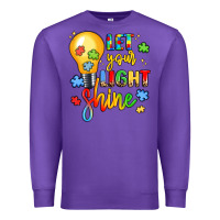 Purple let your light shine Premium Sweatshirt - LillyAllenDesigns
