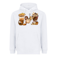 White Bakery Coffee Cups With Cookie Bbs Heavyweight Hoodie - BundleAndBundleShop