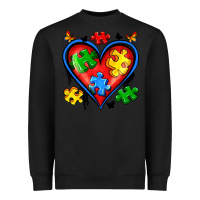 Black autism heart Heavyweight Sweatshirt - Artiststas