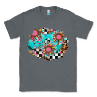 Charcoal Heather race sunflower patches Classic Tee - AdoDesignShop
