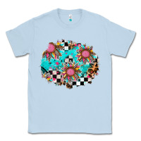 Dusty Blue race sunflower patches Classic Tee - AdoDesignShop