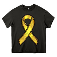 Asphalt Gold Cancer ribbon Heavy Core Tee - RanaPortraitStore