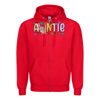 Red auntie Zipper Hoodie - MaliasSmallBusiness