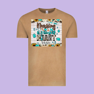 Nursing Is A Work Of Heart Vintage Tee Designed By Jahusdesignshop