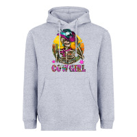 Heather Grey Cowgirl Skeleton With Landscape Heavyweight Hoodie - BundleAndBundleShop