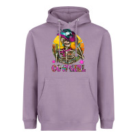 Lavender Cowgirl Skeleton With Landscape Heavyweight Hoodie - BundleAndBundleShop