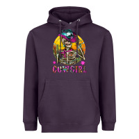 Plum Cowgirl Skeleton With Landscape Heavyweight Hoodie - BundleAndBundleShop