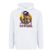 White Cowgirl Skeleton With Landscape Heavyweight Hoodie - BundleAndBundleShop