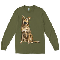 Army Green chinook dog Long Sleeve Tee - LillyAllenDesigns