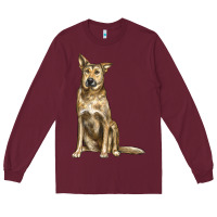 Burgundy chinook dog Long Sleeve Tee - LillyAllenDesigns