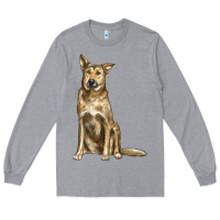 Heather Grey chinook dog Long Sleeve Tee - LillyAllenDesigns