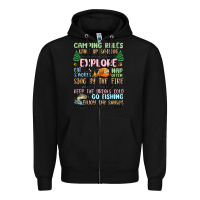 Camping Rules Zipper Hoodie | Teevron