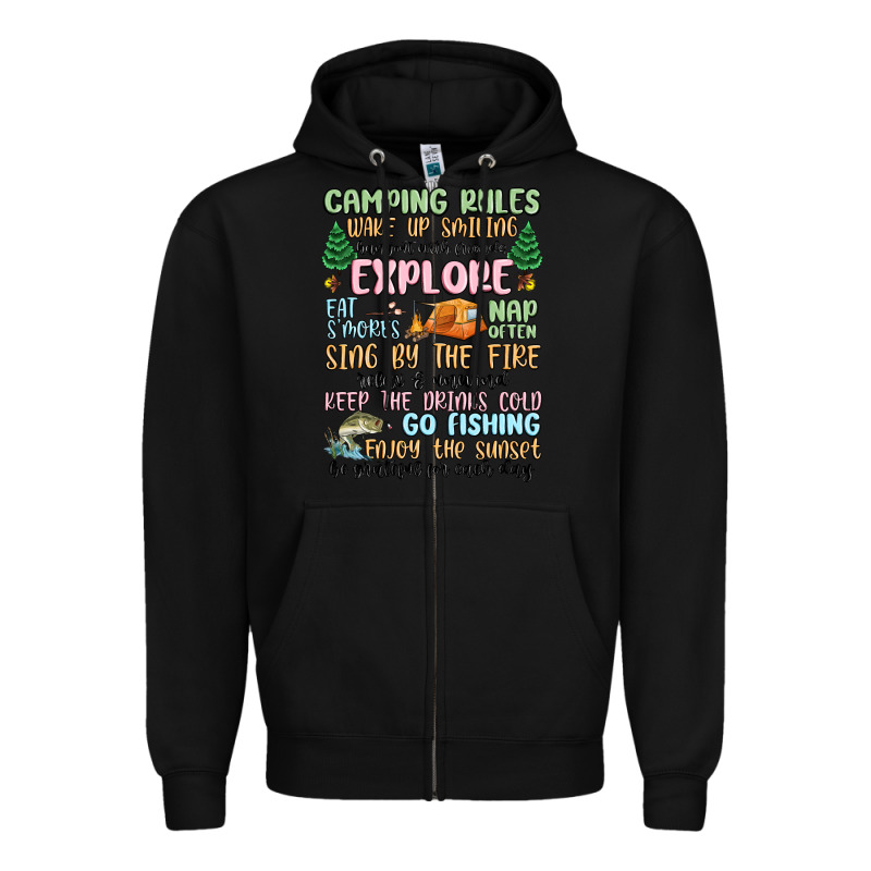 Camping Rules Zipper Hoodie by MaliasSmallBusiness | Teevron