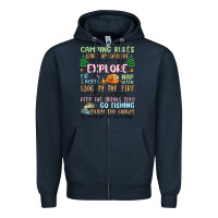 Navy camping rules Zipper Hoodie - MaliasSmallBusiness