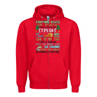 Red camping rules Zipper Hoodie - MaliasSmallBusiness