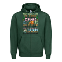 Sports Green camping rules Zipper Hoodie - MaliasSmallBusiness