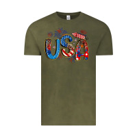 Vintage Olive usa 4th of july Vintage Tee - Artiststas