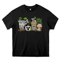 Black koala coffee cups Heavy Core Tee - texasbilliewilder