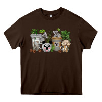 Chocolate Brown koala coffee cups Heavy Core Tee - texasbilliewilder