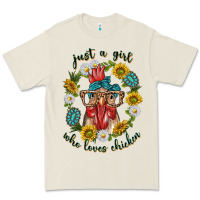 Bone just a girl who loves chicken with sunflowers and gemstone Premium Tee - texasbilliewilder