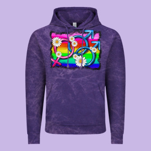 Lgbtq Gender Bisexuality Symbol Vintage Hoodie Designed By Hra Design Shop
