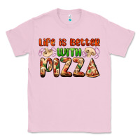 Bubblegum Pink life is better with pizza Classic Tee - AdoDesignShop