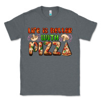 Charcoal Heather life is better with pizza Classic Tee - AdoDesignShop