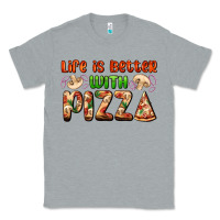 Heather Grey life is better with pizza Classic Tee - AdoDesignShop