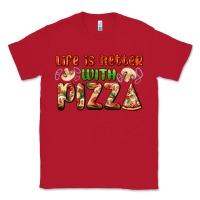 Red life is better with pizza Classic Tee - AdoDesignShop