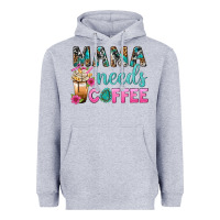 Heather Grey Mama Needs Coffee Bbs Heavyweight Hoodie - BundleAndBundleShop