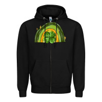 Black st patrick s day shamrock rainbow Zipper Hoodie - MaliasSmallBusiness