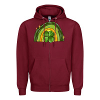 Burgundy st patrick s day shamrock rainbow Zipper Hoodie - MaliasSmallBusiness
