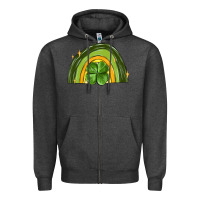 Charcoal Heather st patrick s day shamrock rainbow Zipper Hoodie - MaliasSmallBusiness