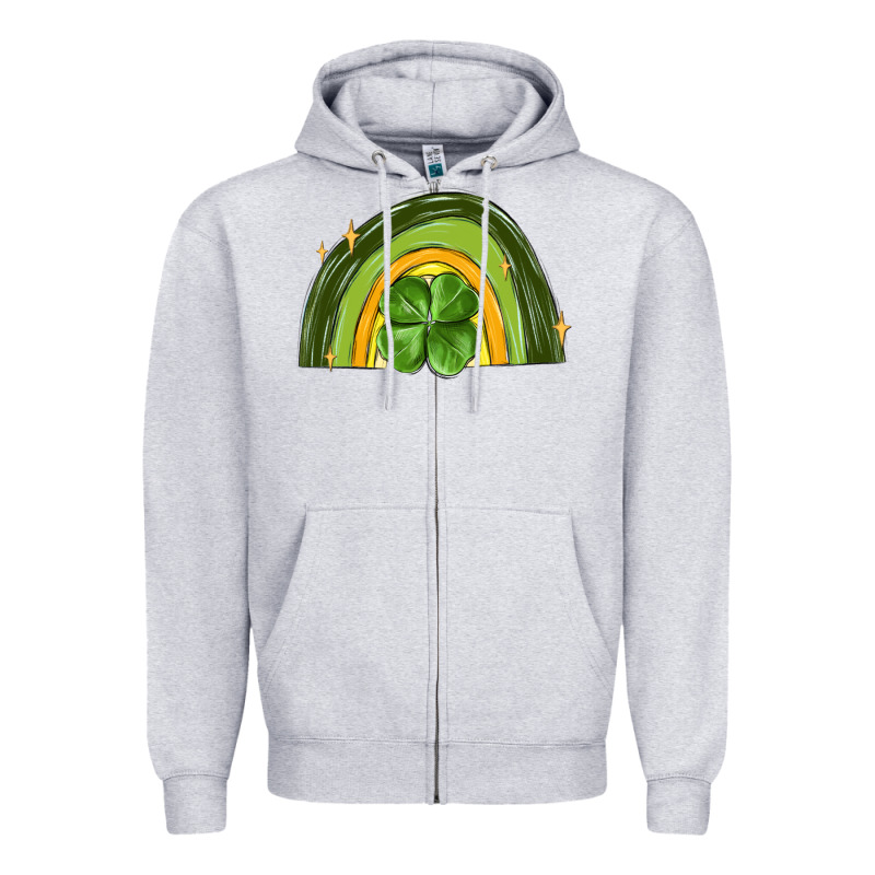St Patrick S Day Shamrock Rainbow Zipper Hoodie by MaliasSmallBusiness | Teevron