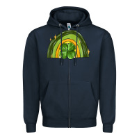 Navy st patrick s day shamrock rainbow Zipper Hoodie - MaliasSmallBusiness