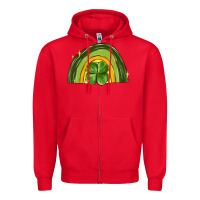 Red st patrick s day shamrock rainbow Zipper Hoodie - MaliasSmallBusiness