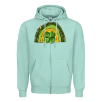 Seafoam st patrick s day shamrock rainbow Zipper Hoodie - MaliasSmallBusiness