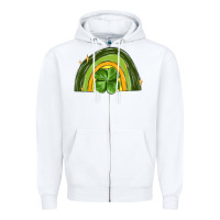 White st patrick s day shamrock rainbow Zipper Hoodie - MaliasSmallBusiness