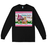 Black happy easter y'all  rabbit Long Sleeve Tee - BarkalooDesign