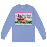 Colony Blue happy easter y'all  rabbit Long Sleeve Tee - BarkalooDesign