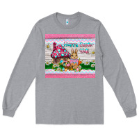Heather Grey happy easter y'all  rabbit Long Sleeve Tee - BarkalooDesign