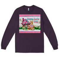 Plum happy easter y'all  rabbit Long Sleeve Tee - BarkalooDesign