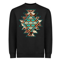Black cowhide leopard gemstone aztec Heavyweight Sweatshirt - JahusDesignShop