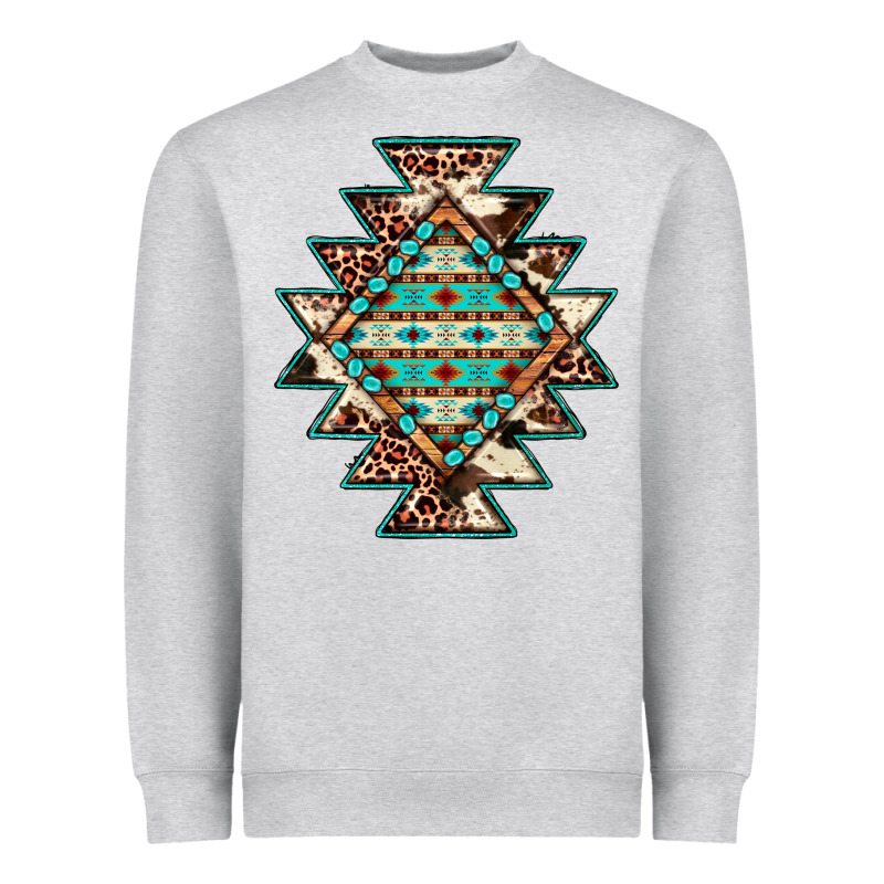 Cowhide Leopard Gemstone Aztec Heavyweight Sweatshirt by JahusDesignShop | Teevron