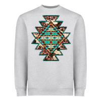 Heather Grey cowhide leopard gemstone aztec Heavyweight Sweatshirt - JahusDesignShop