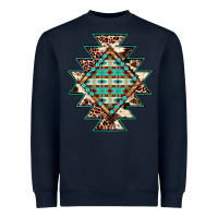 Navy cowhide leopard gemstone aztec Heavyweight Sweatshirt - JahusDesignShop
