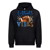 Black Football vibes blue and grey team color Urban Hoodie - HowdyJamesFarm