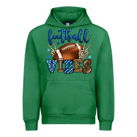 Emerald Football vibes blue and grey team color Urban Hoodie - HowdyJamesFarm
